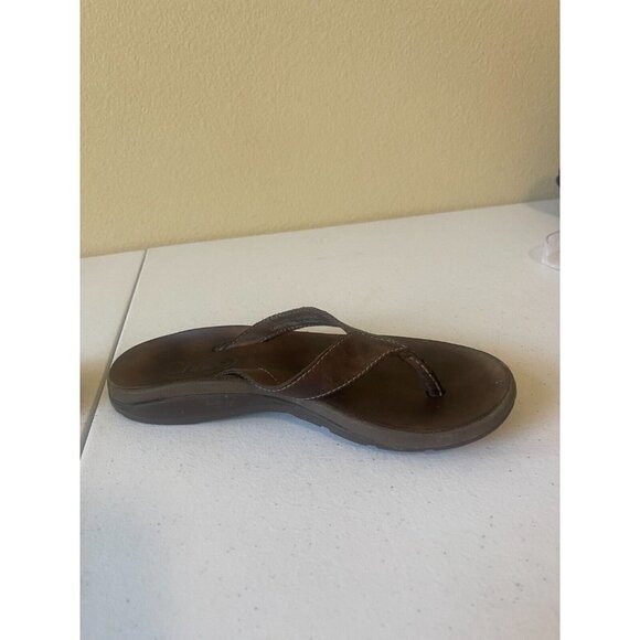 Chaco Sz 6 M Brown Flip Flop Leather Women Sandals - Picture 6 of 15